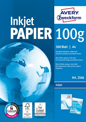 A4 Avery inkjet paper 100 g/m² - pack of 500 sheets
